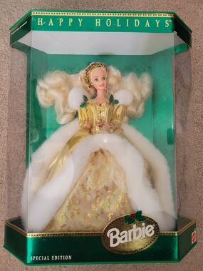 Barbie Gold and White Holiday Gown Doll